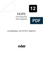 Learning Activtiy Sheets: First Semester (First Quarter)