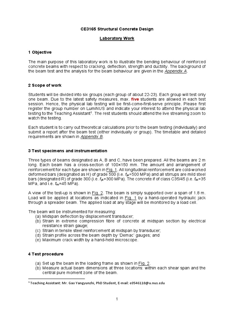 Lab Class Manual 2021 PDF Bending Beam (Structure)