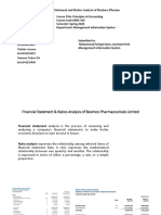 Financial Statement Analysis of Beximco Pharmaceuticals Limited