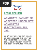 Legal Column: Advocate Cannot Be Arrested Under New Advocates (Protection) Bill, 2021