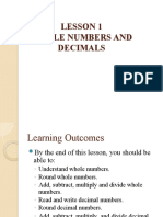 Lesson 1 Whole Numbers and Decimals