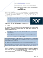 Domain Name Lease Agreement With Option To Purchase FOR (Domain Name)