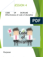 Session 4: Code OF Dicipline - Effectiveness of Code of Discipline