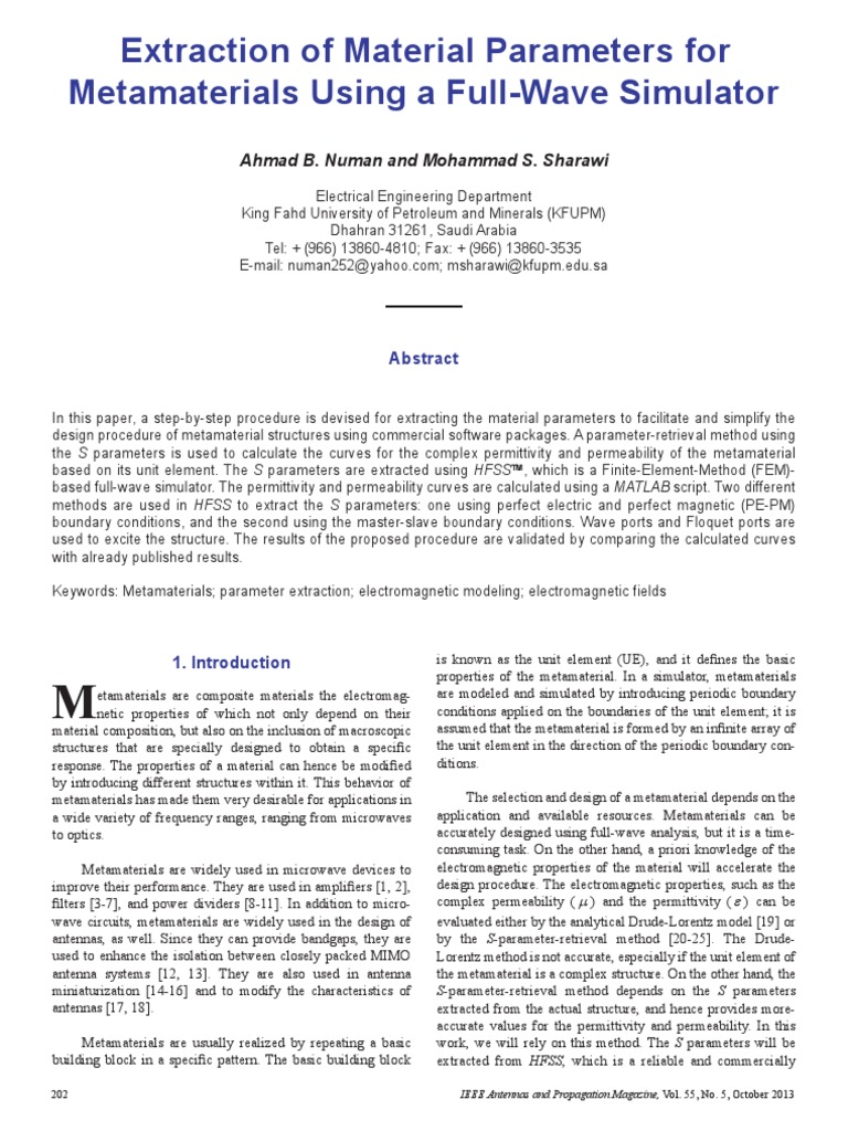 Metamaterial Parameter Extraction Guide | PDF | Metamaterial ...