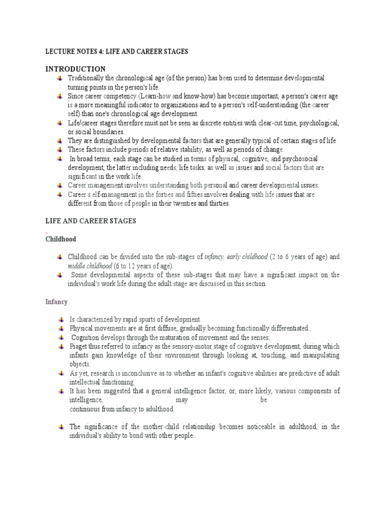 Life and Career Development Stages | PDF | Adolescence | Thought