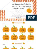 Adding and Subtracting 5-Digit by 5-Digit Numbers With Regrouping Pumpkin Style!