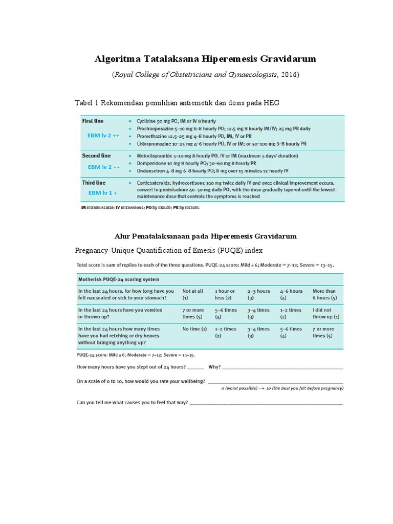 Guidelines for Managing Hyperemesis Gravidarum | PDF