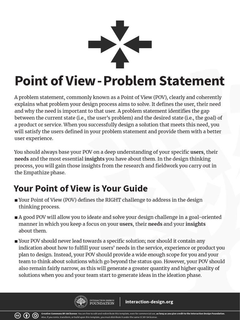 Point of View - Problem Statement | PDF | Design Thinking | Insight