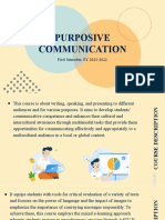 Purposive Communication: First Semester, SY 2021-2022