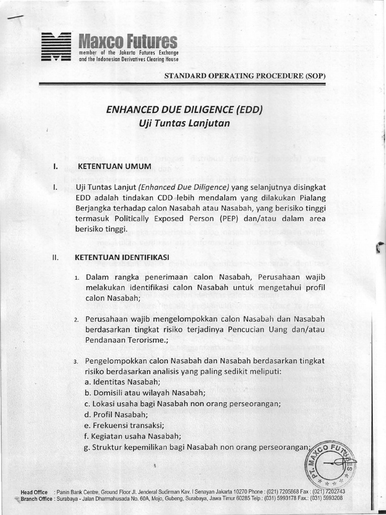 Prosedur EDD untuk Calon Nasabah | PDF