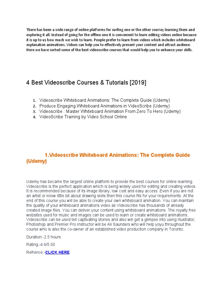 4 Best Videoscribe Courses & Tutorials (2019) : 1.videoscribe ...