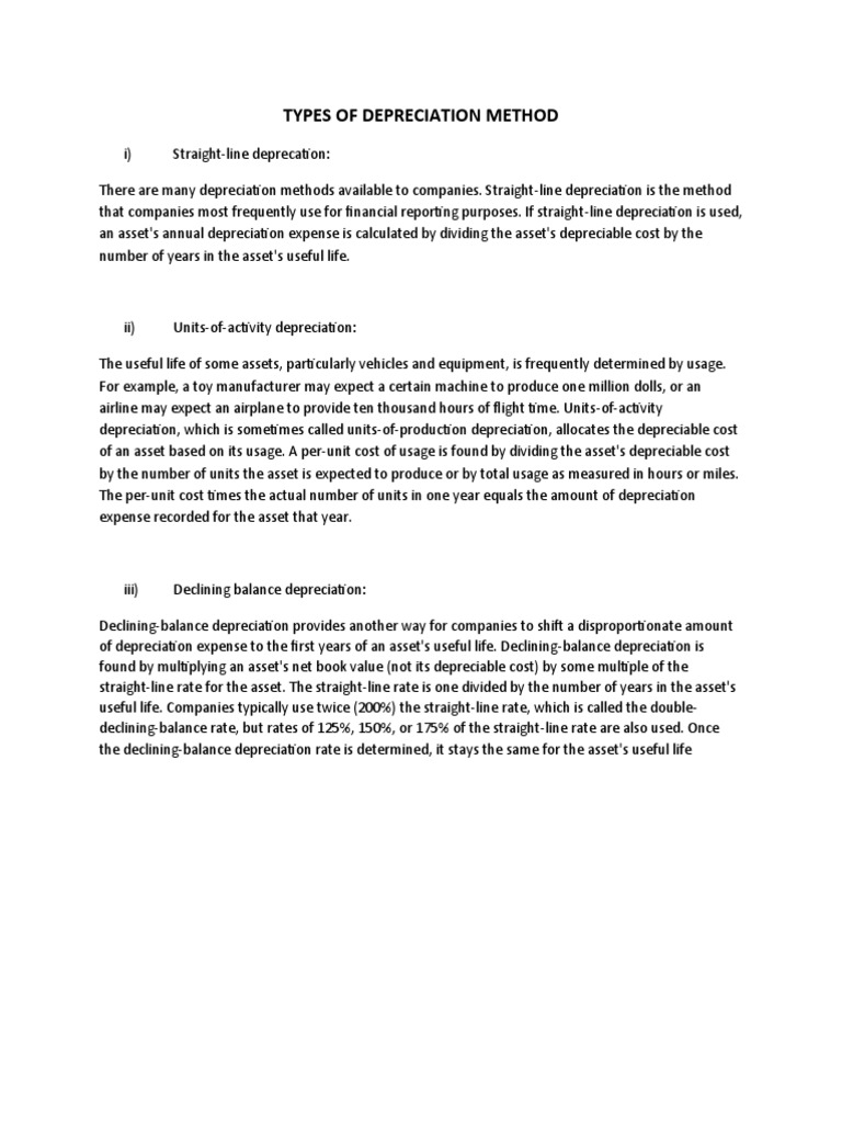 Types of Depreciation Method | PDF