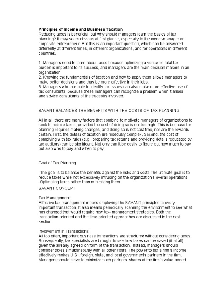 principles of international business taxation
