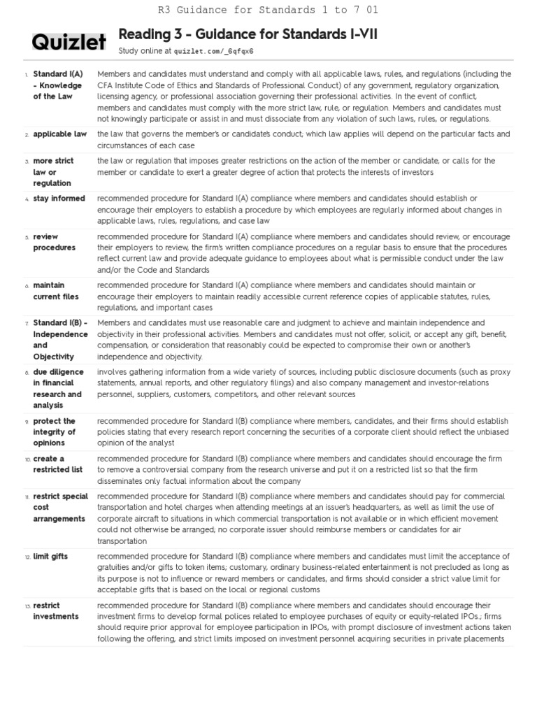 R3 Guidance For Standards 1 To 7 | PDF | Regulatory Compliance | Employment