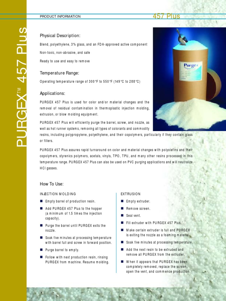 Neutrex Purgex 457plus | PDF | Extrusion | Industrial Processes