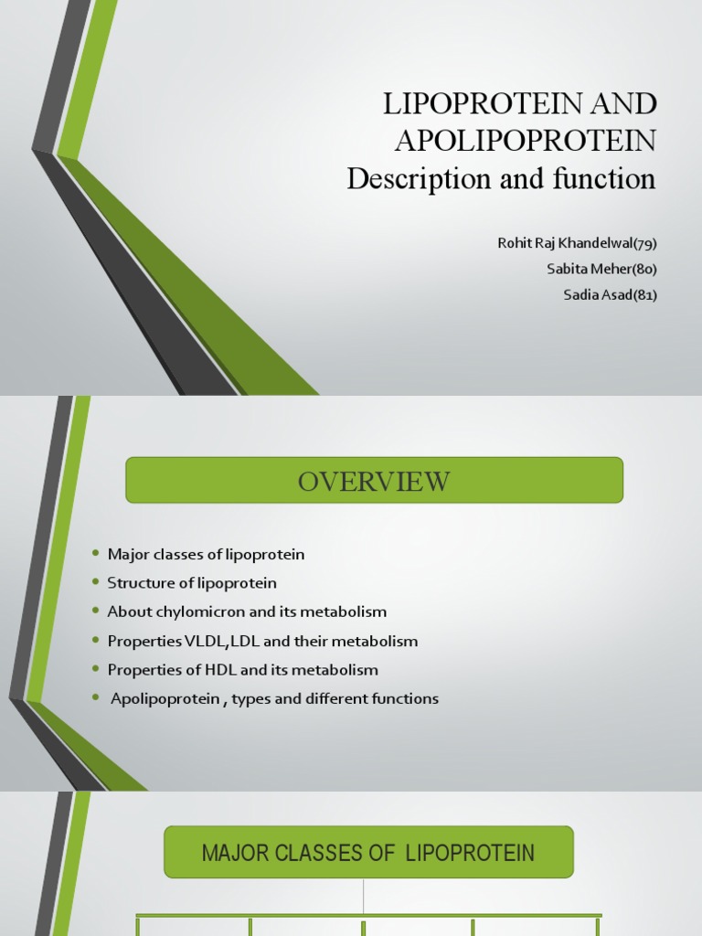 Lipoprotein and Apolipoprotein Functions | PDF | Lipoprotein | Cholesterol
