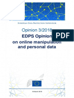 EDPS Opinion on Online Manipulation and Personal Data Protection