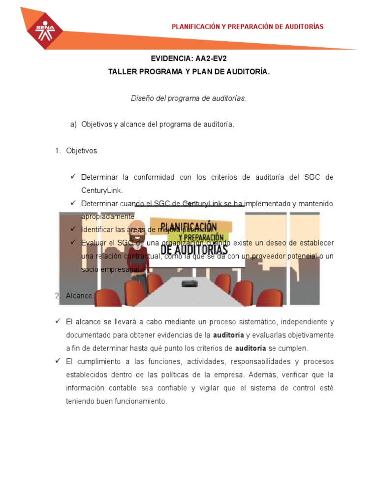 Programa y Plan de Auditoría AA2-EV2 | PDF | Auditoría | Planificación