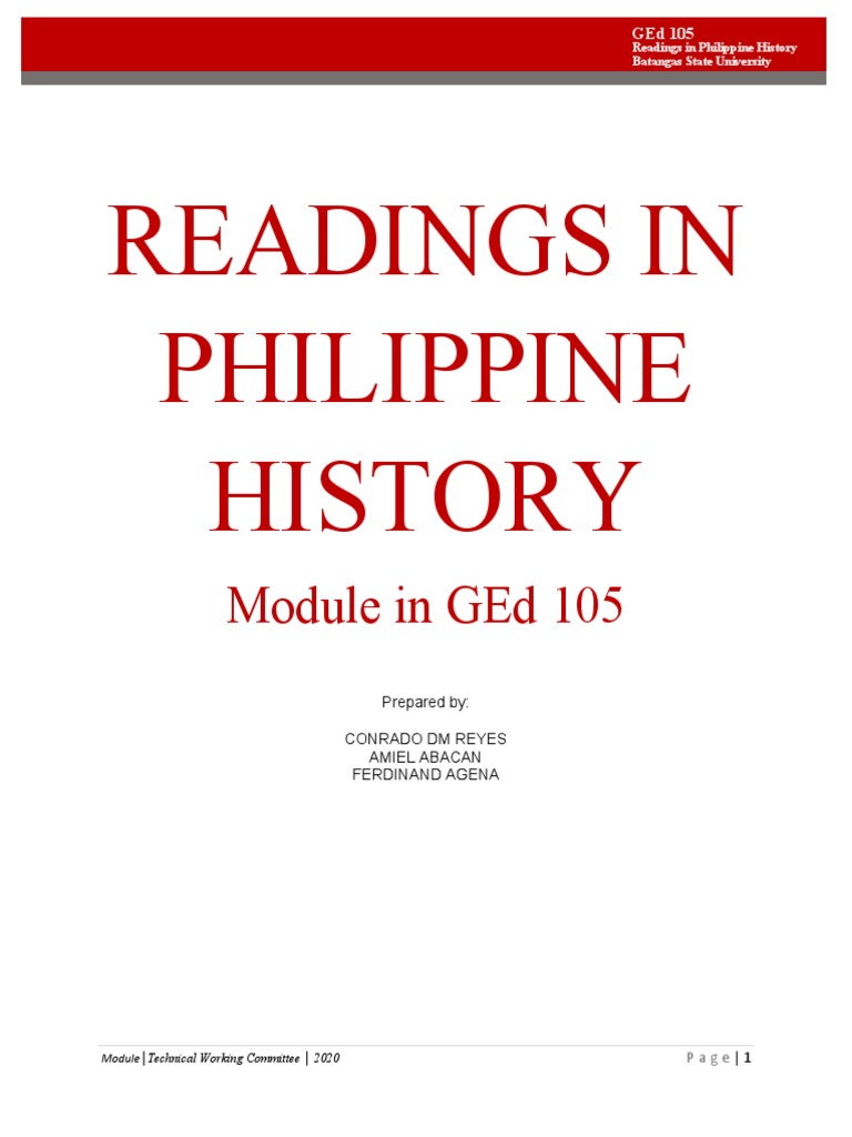 GEd 105 Readings In Philippine History Lesson I PDF Primary Sources