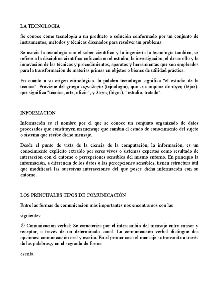 TIC Tema I | PDF | Tecnología de información y comunicaciones ...