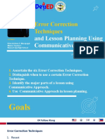 Error Correction Techniques: and Lesson Planning Using Communicative Approach