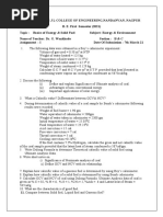 Energy & Environment Assignment I