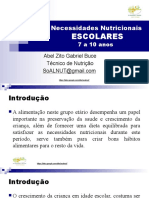 Necessidades Nutricionais ESCOLARES 7 A 10 Anos