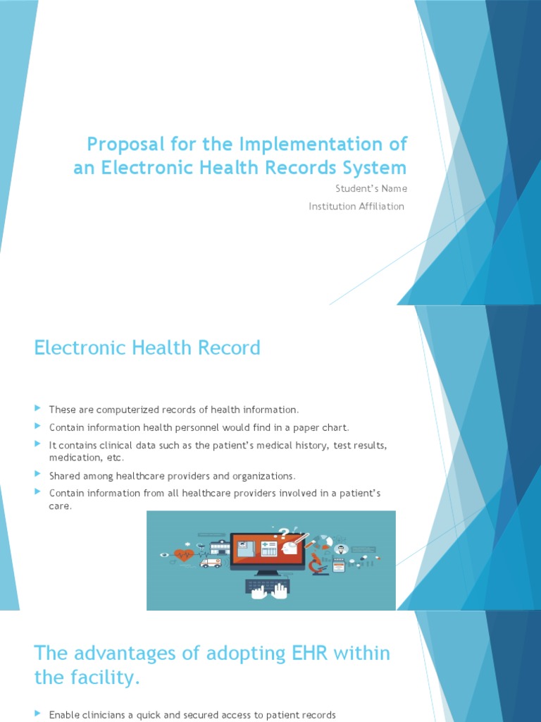 Proposal For The Implementation of An Electronic Health | PDF ...