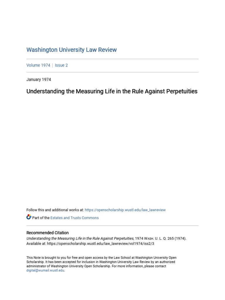 Measuring Life in Perpetuities Explained | PDF | Property Law | Common Law