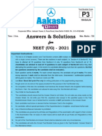 Answers & Solutions: For For For For For NEET (UG) - 2021