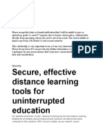 Secure, Effective Distance Learning Tools For Uninterrupted Education
