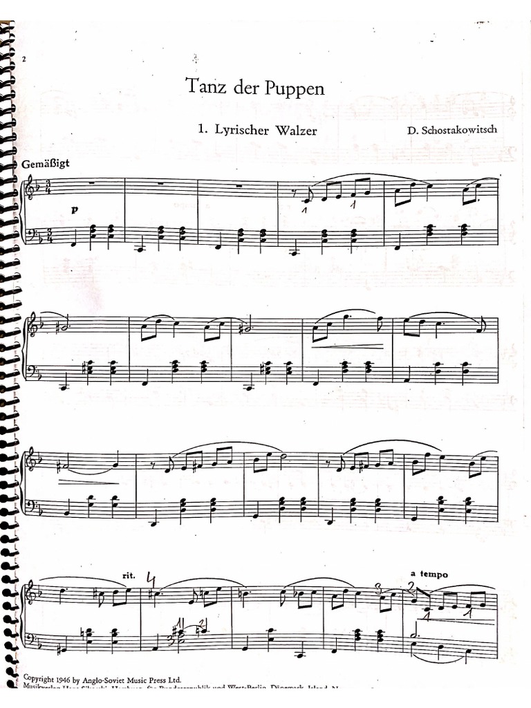 Shostakovich Vals Lírico (Danzas de Las | PDF