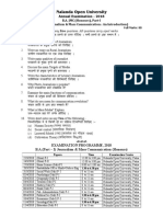 B.A. JMC Part-I & II Exam Details