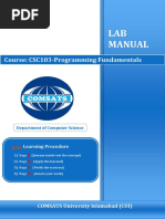 Lab Manual Csc103 PF v2.1