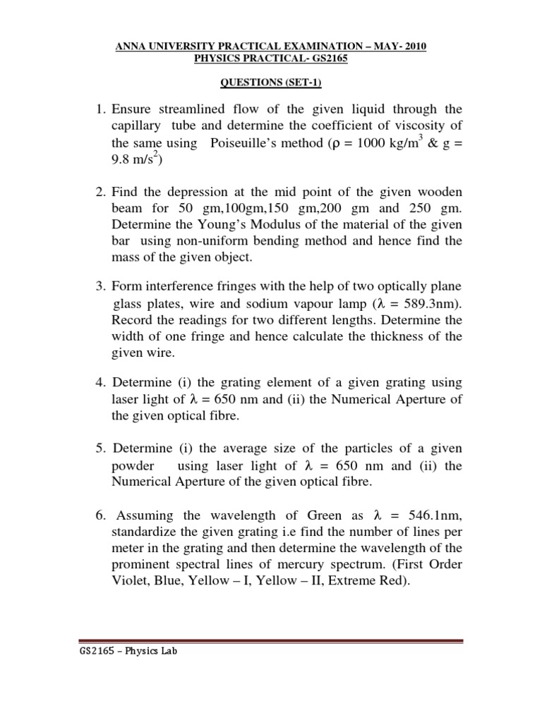 Physics Practical Exam Questions Set 2022 | PDF | Electrical Network ...