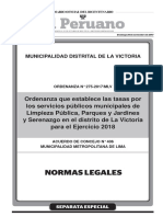 Tasas de Los Servicios Públicos (MLV-2018)