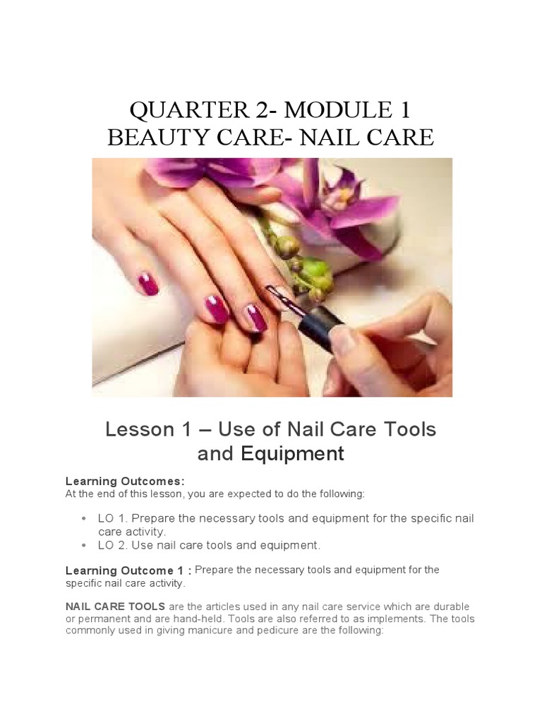 Quarter 2 Module 1 Beauty Care Nail Care PDF Nail (Anatomy