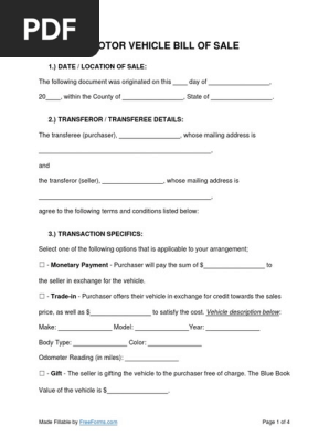 Motor-Vehicle-Bill-of-Sale-Form
