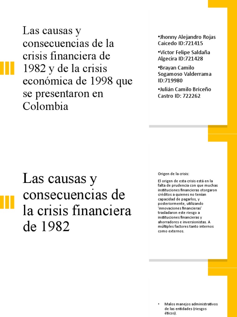 Causas y consecuencias de crisis en Colombia | PDF | Crisis financiera ...