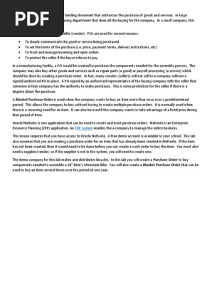 Purchase Orders