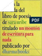 Uribe, Sara - Un Montón de Escritura Para Nada