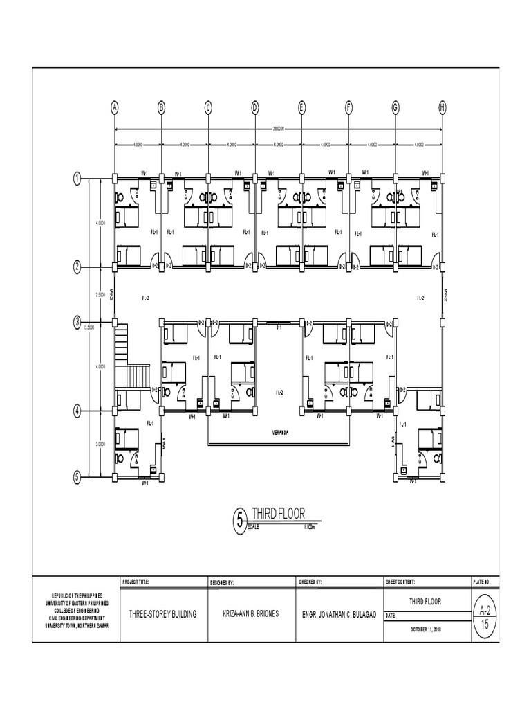 Third Floor Plan for Three-Storey Building | PDF