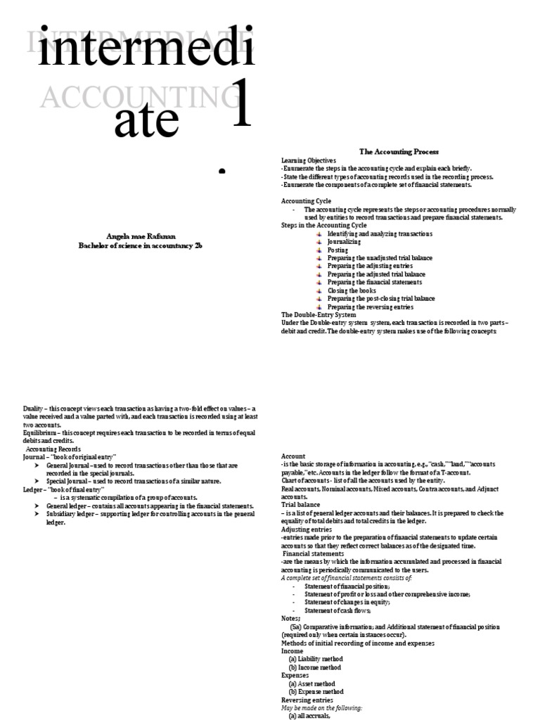 Intermediate Accounting Overview | PDF | Debits And Credits | Corporations