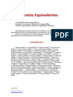 Alimentos Equivalentes: Carboidratos, Proteínas e Gorduras