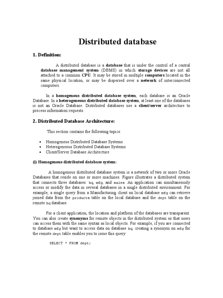 Distributed Database | PDF | Database Transaction | Databases