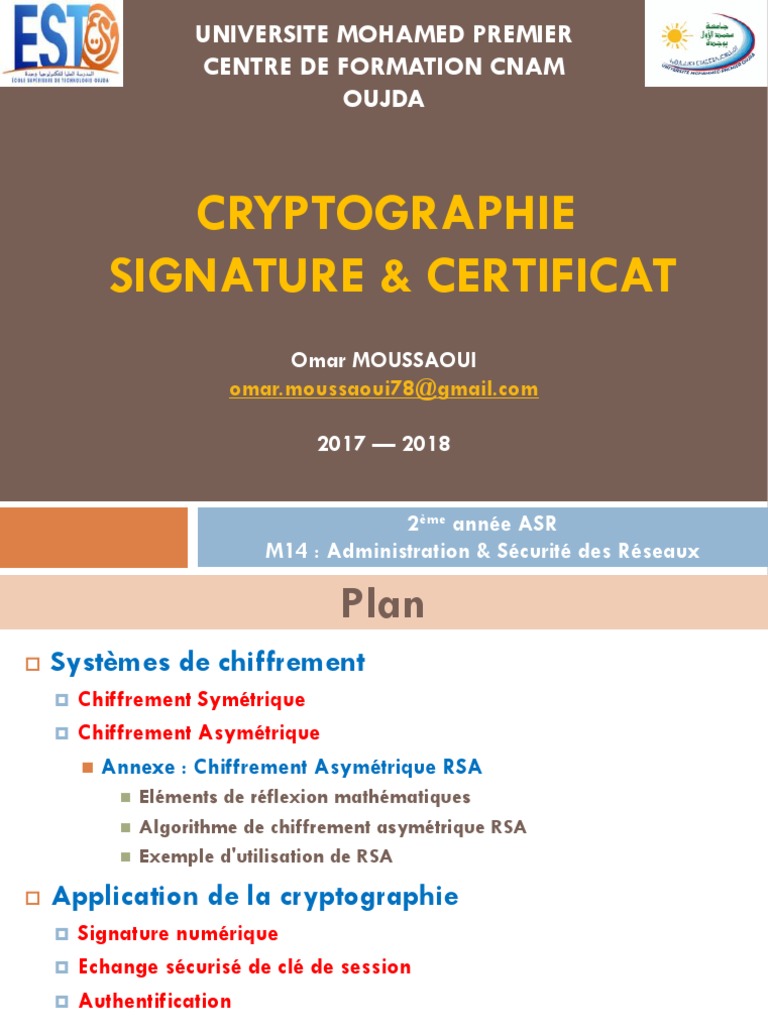 Cryptographie : Signatures et Certificats | PDF | Public-key ...
