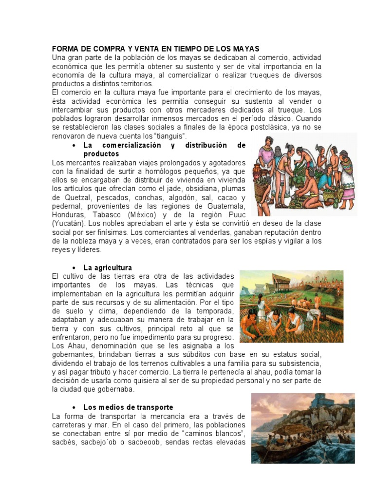 Forma de Compra y Venta en Tiempo de Los Mayas | PDF | Civilización ...
