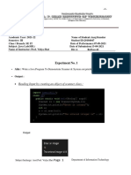 Reading Input by Creating An Object of Scanner Class:: Experiment No. 1