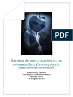 Barreras de Comunicación en Las Empresas Epic Games y Apple