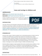 Evaluation of dizziness and vertigo in children and adolescents - UpToDate